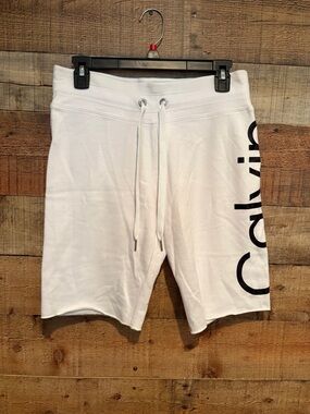 Calvin Klein White Men's Logo Drawstring Athletic Shorts